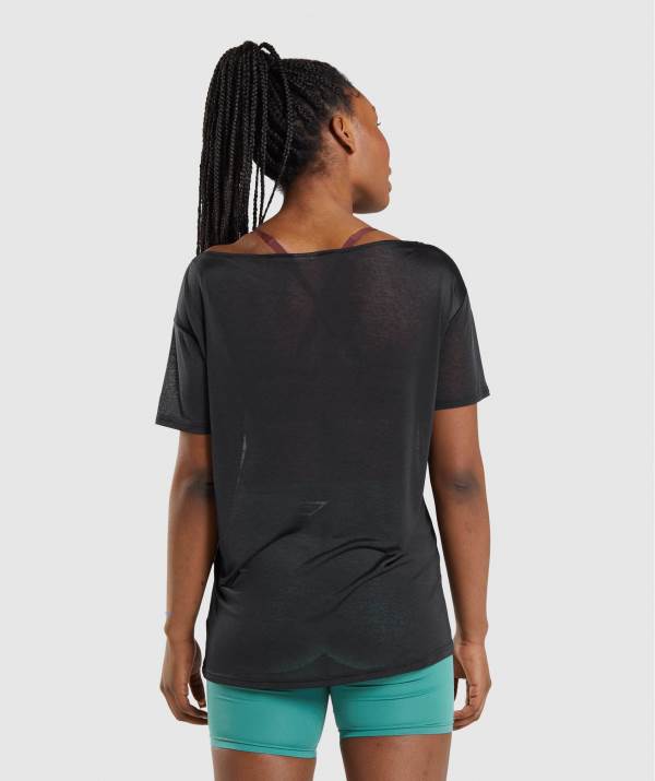 Damske Tricka Gymshark Training Oversized Top Čierne | LM8769213